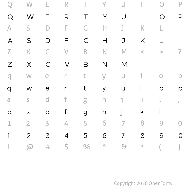 Character Map of Colasta Light Regular