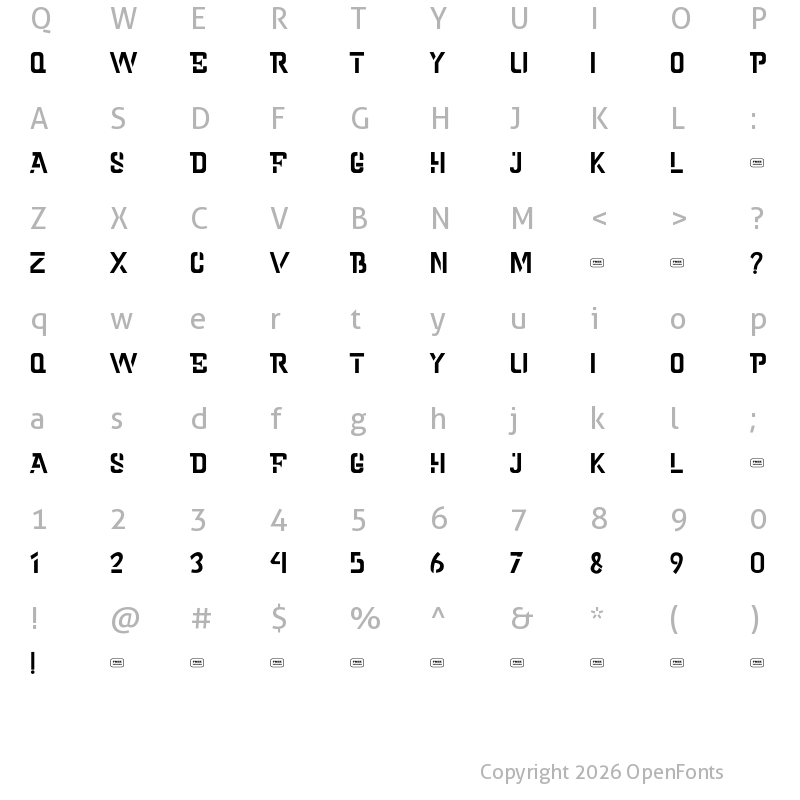 Character Map of Cold Army Free Trial Regular