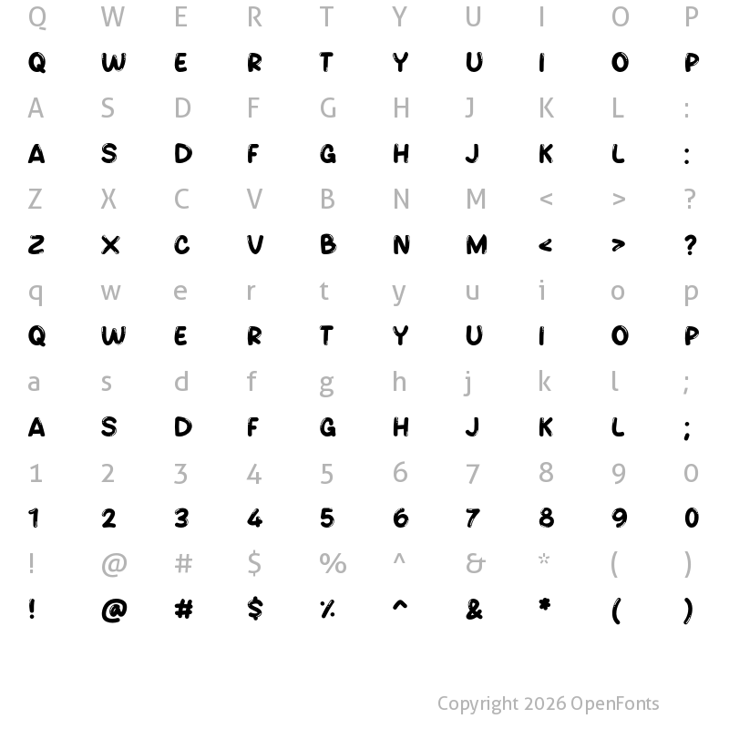 Character Map of COLD ICEY Regular