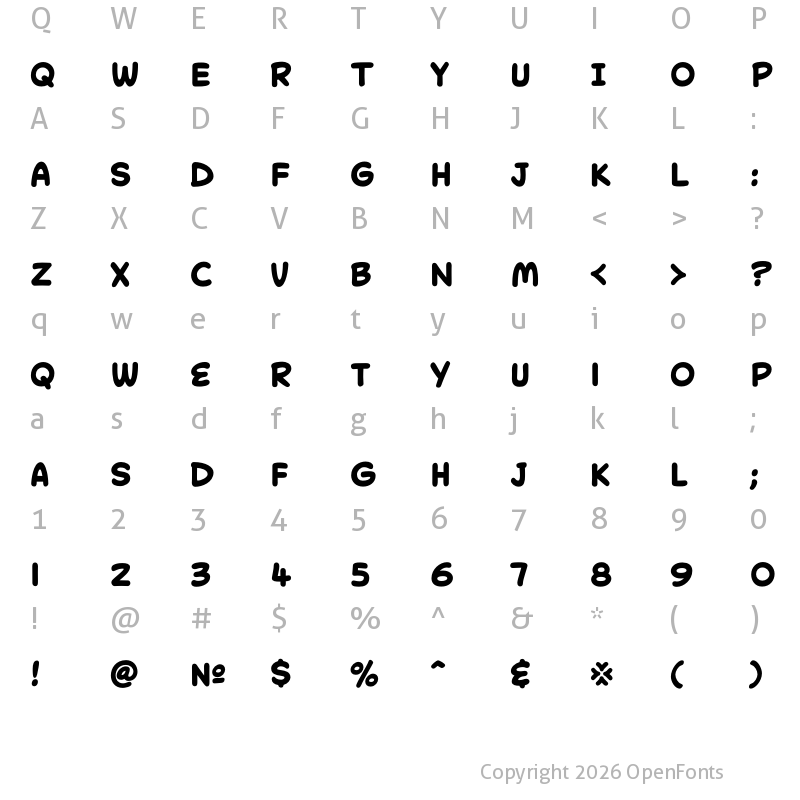 Character Map of Collector Comic Bold