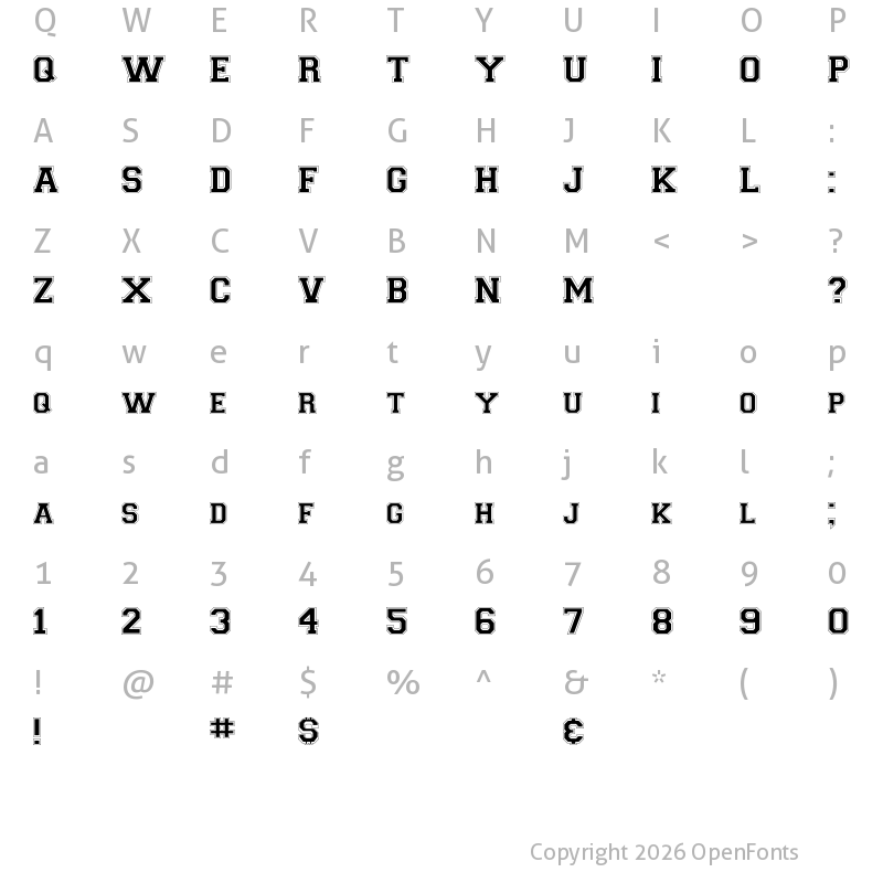 Character Map of CollegiateFLF Regular