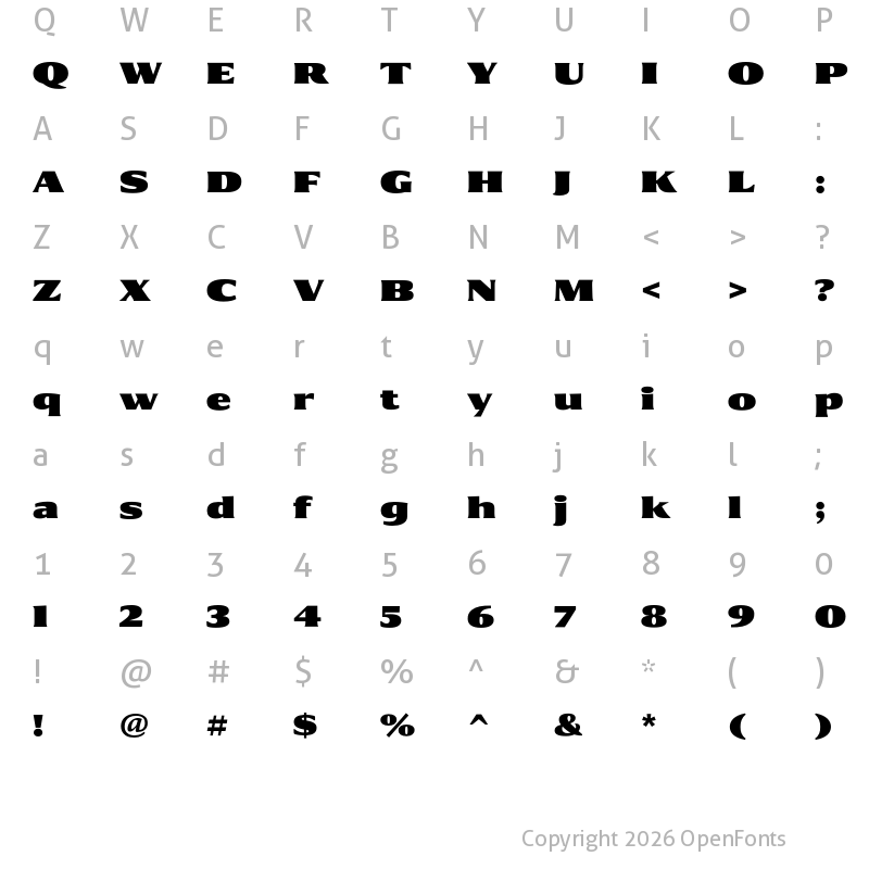 Character Map of Collier Ultra