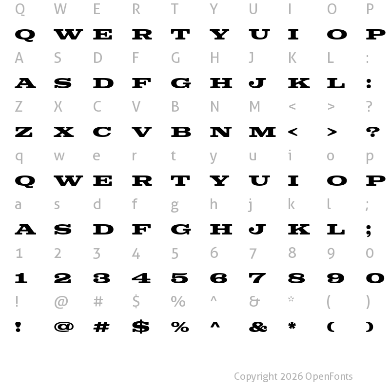 Character Map of Colt Soft Bold