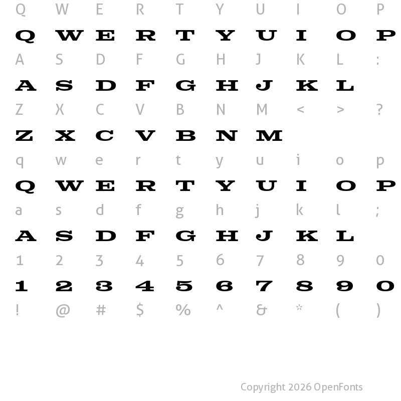 Character Map of Colt Test Demi