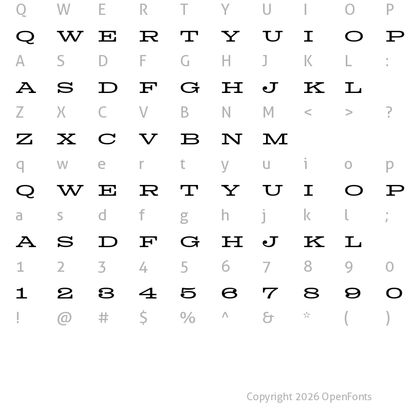 Character Map of Colt Test Light