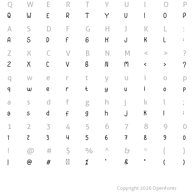 Character Map of COMALIA Regular