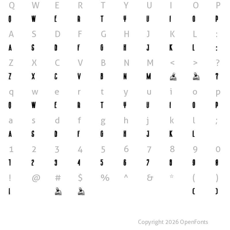 Character Map of Comedy Channel 01 Regular