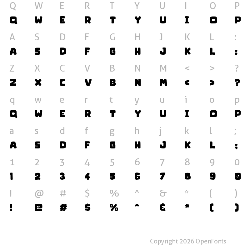 Character Map of Comic Lemon Regular