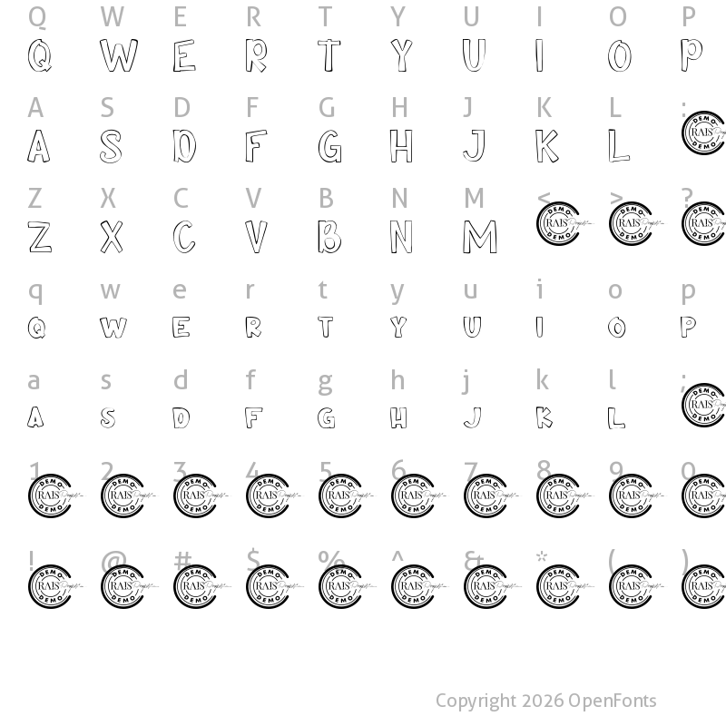 Character Map of Comik Demo Outline