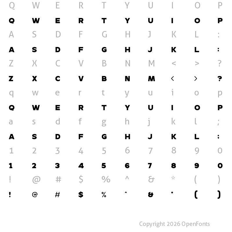 Character Map of Comixo Regular
