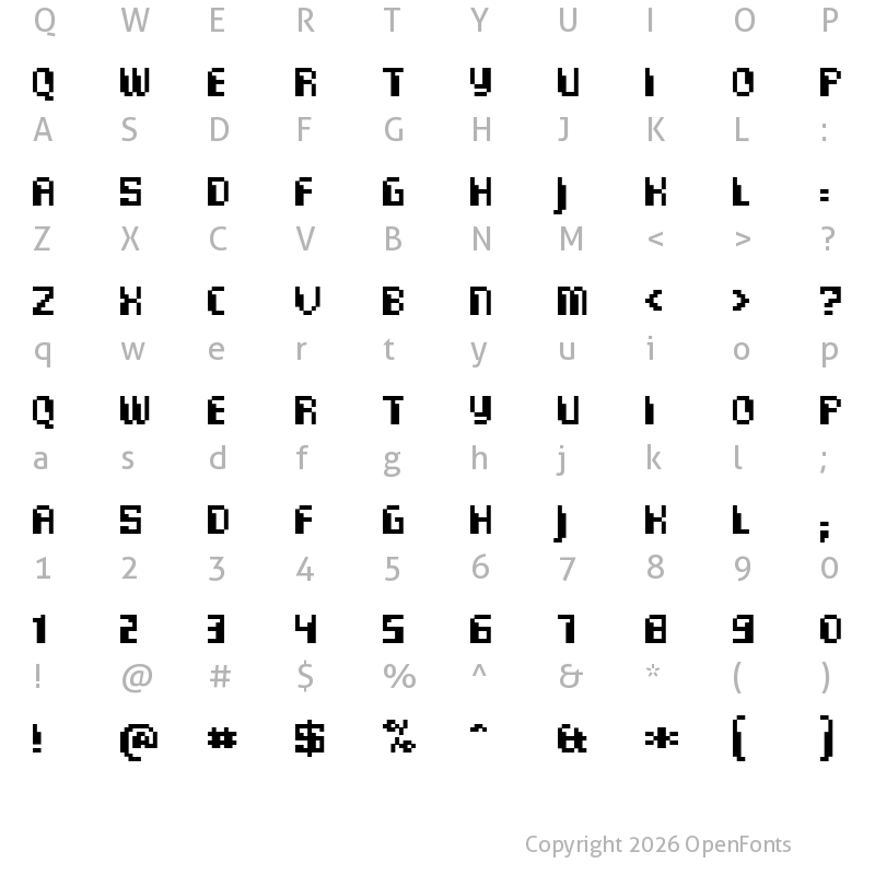 Character Map of Commo  Regular Regular