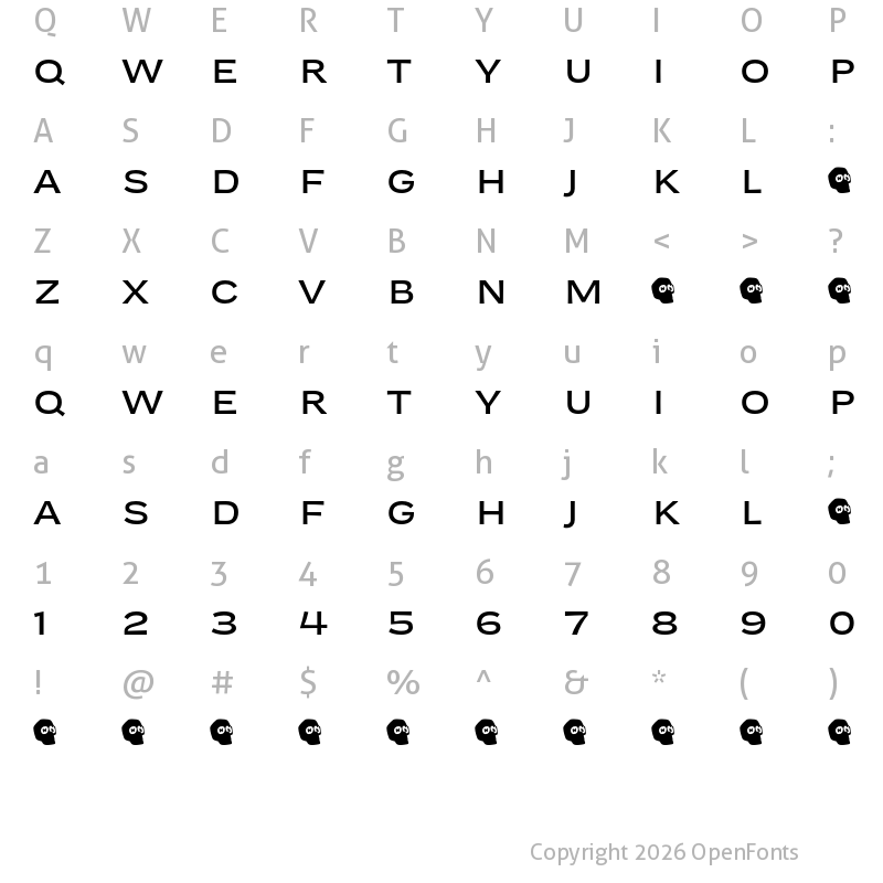 Character Map of Compadre Demo Wide