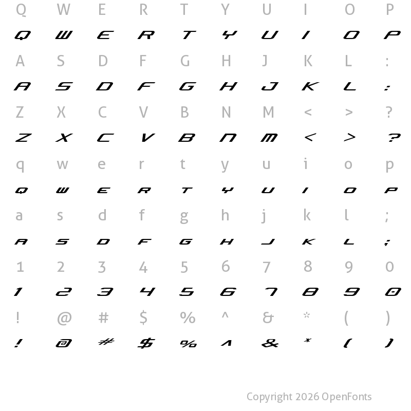 Character Map of Concielian Jet Regular
