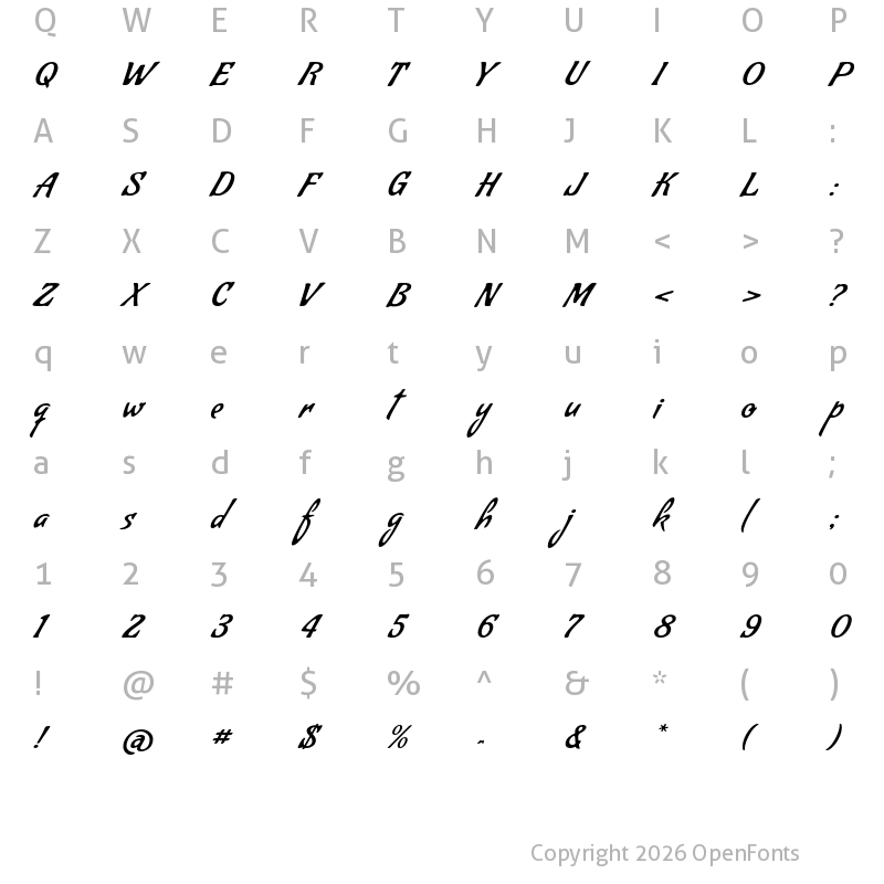 Character Map of Condiment Regular