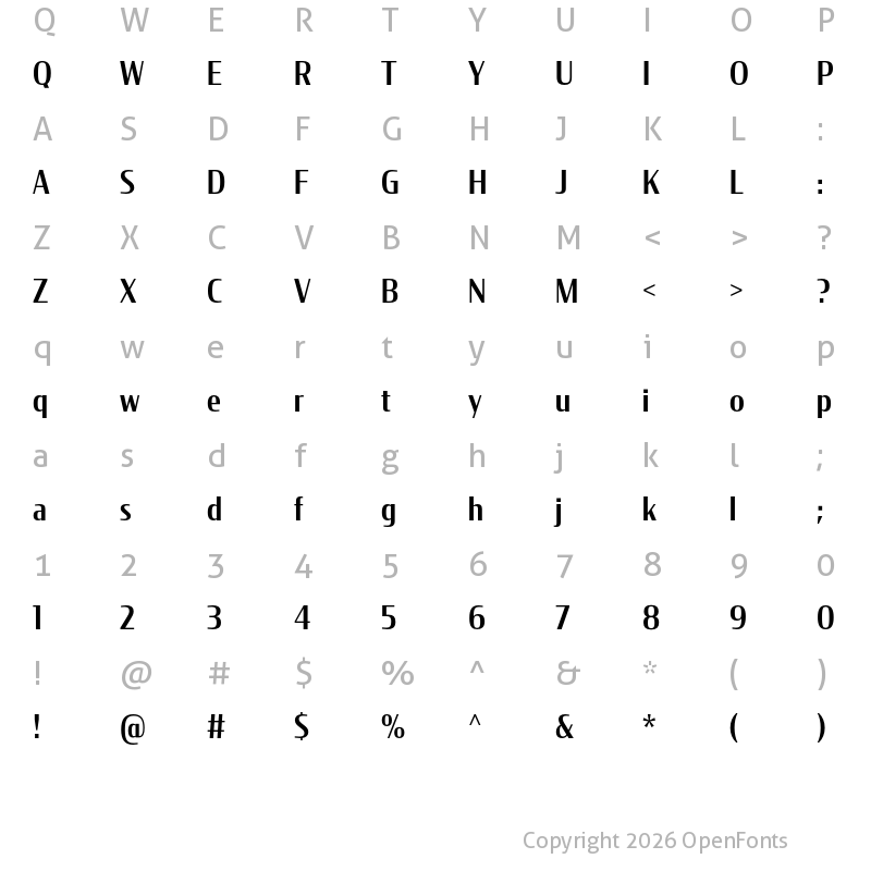 Character Map of CondorCond Medium