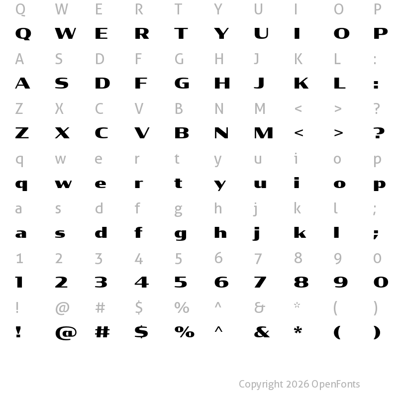 Character Map of CondorWide Black