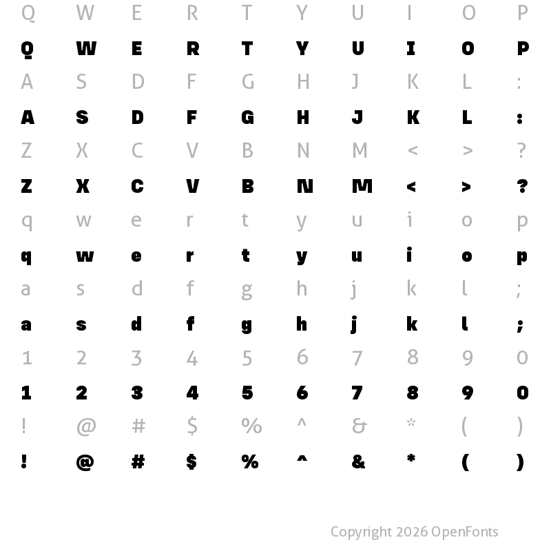Character Map of Config Alt Black