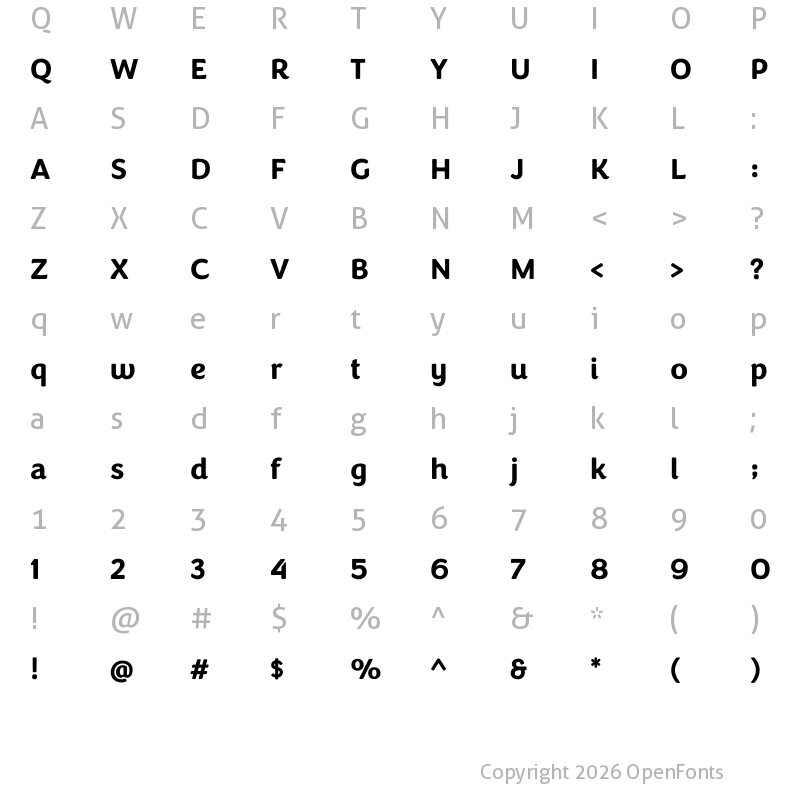 Character Map of Congenial Bold