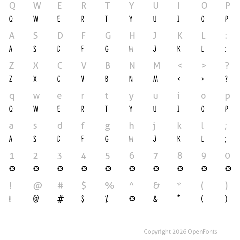 Character Map of Congratulations DEMO Regular