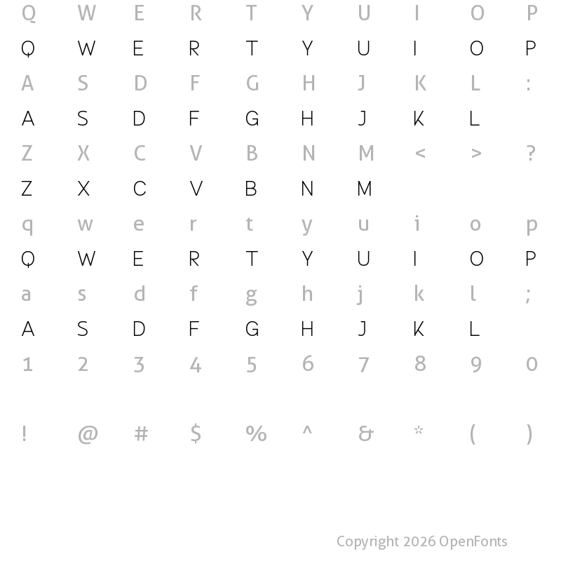 Character Map of Conqueror Regular