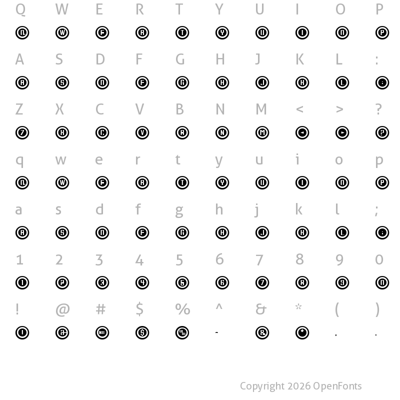 Character Map of Console Regular