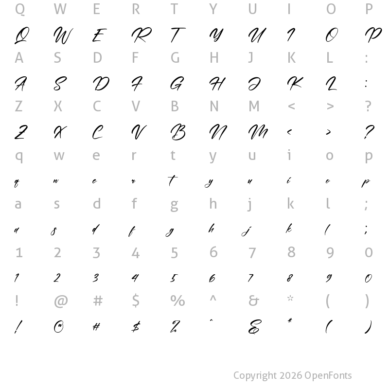 Character Map of Constalica Regular