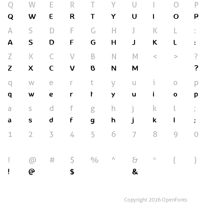Character Map of Constance Regular