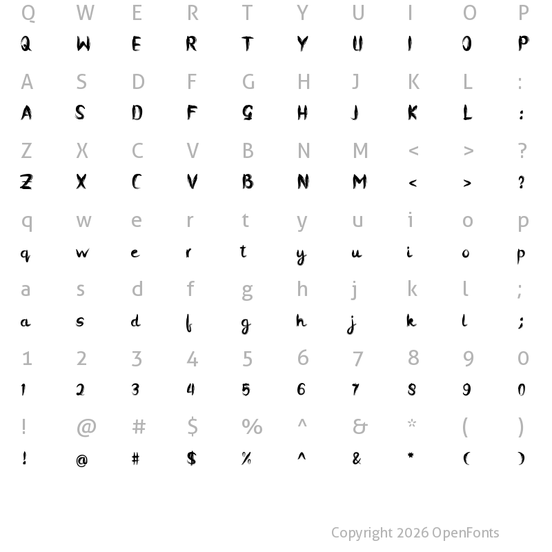 Character Map of contania Regular