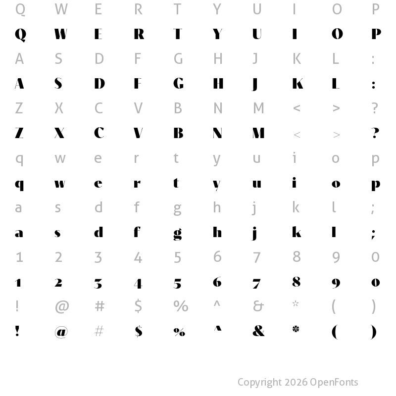 Character Map of Contralto Big Black