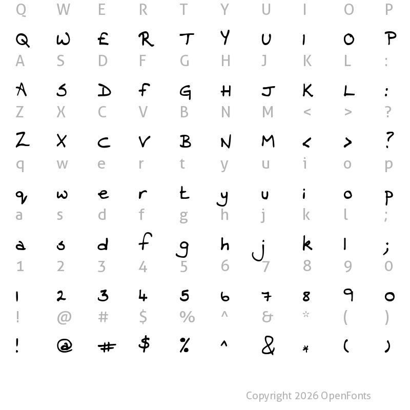 Character Map of Contrary Mary Regular