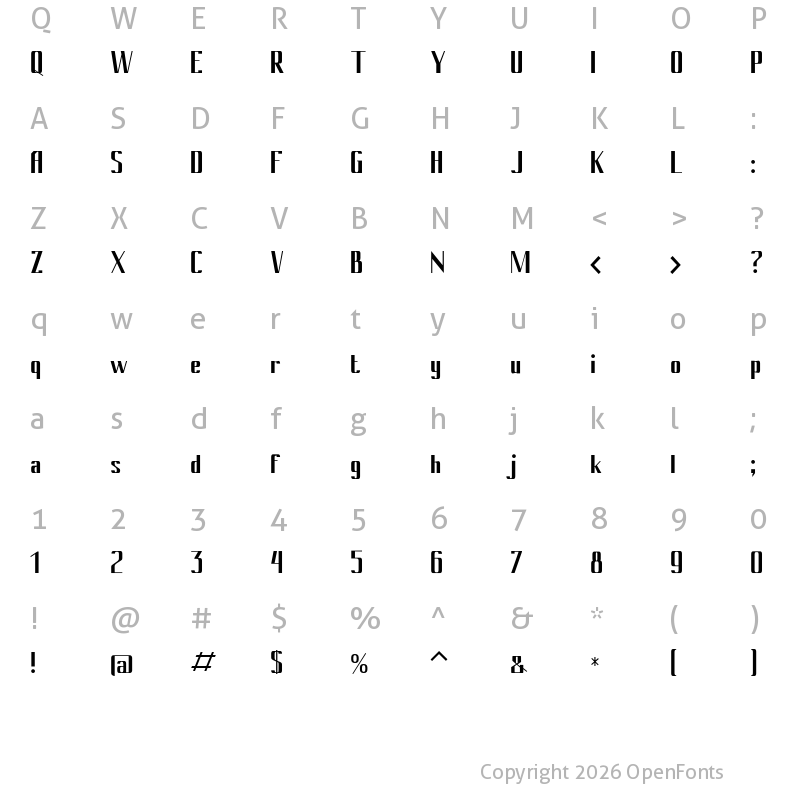 Character Map of Cony Bold