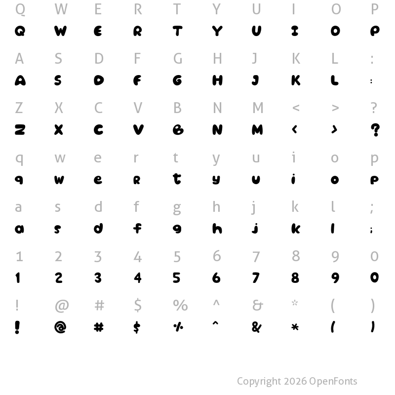 Character Map of Cookie Regular