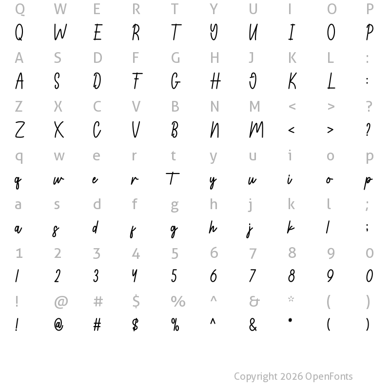 Character Map of Cooking Regular