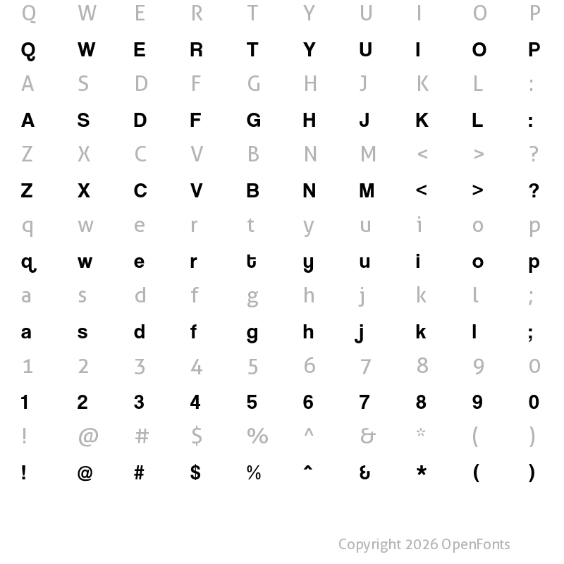 Character Map of Coolvetica Regular