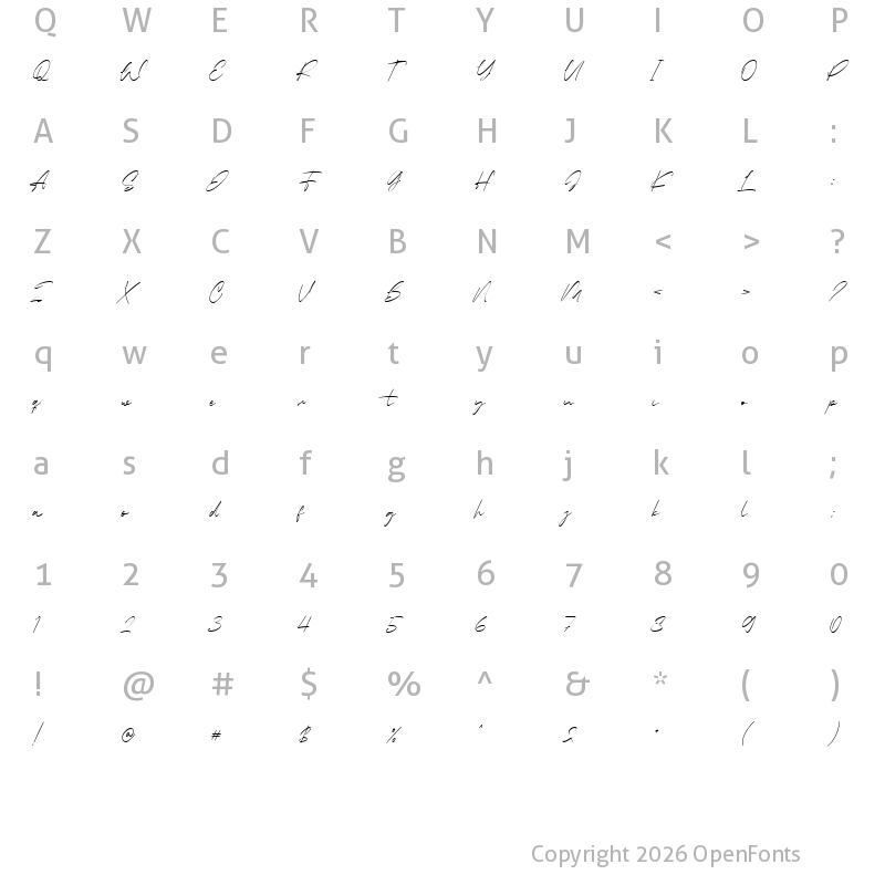 Character Map of Copper Harbor Regular