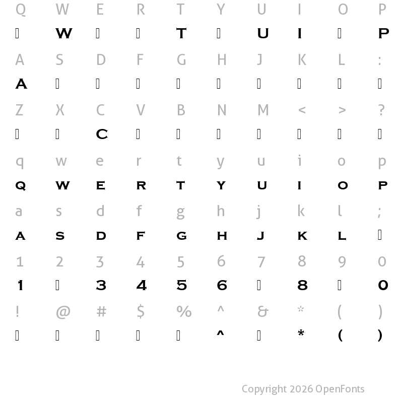 Character Map of Copperplate-Bol ?