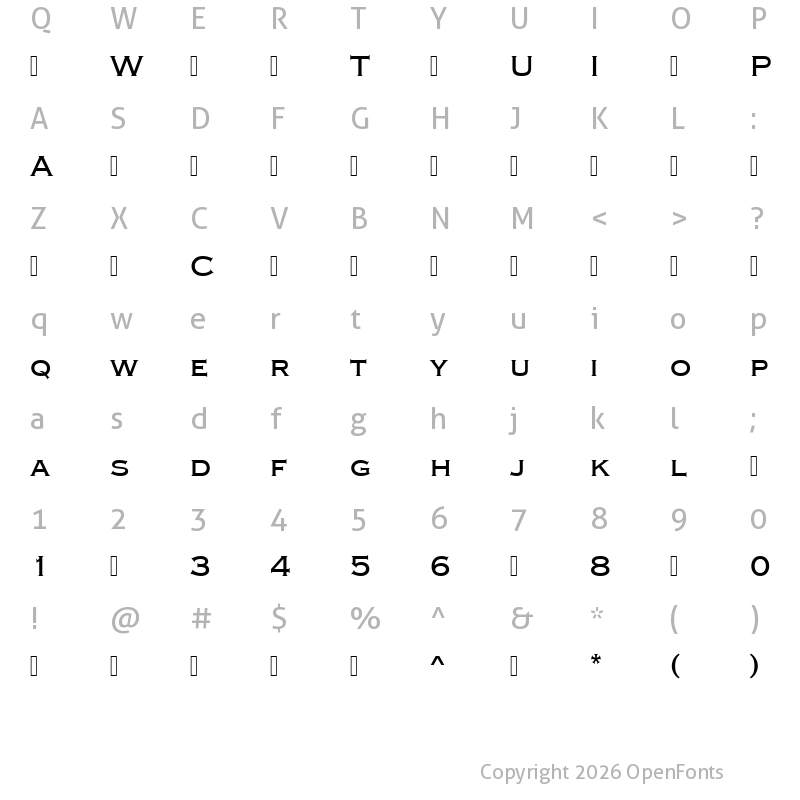 Character Map of Copperplate-Med ?