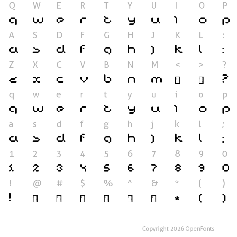 Character Map of Copycat Regular