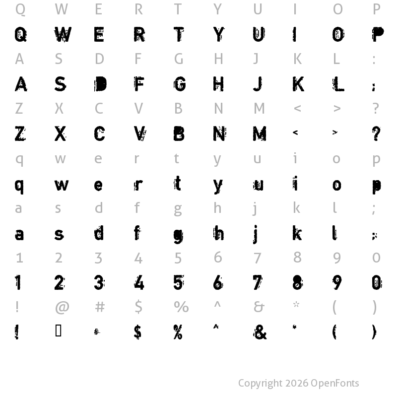 Character Map of Copystruct Bold