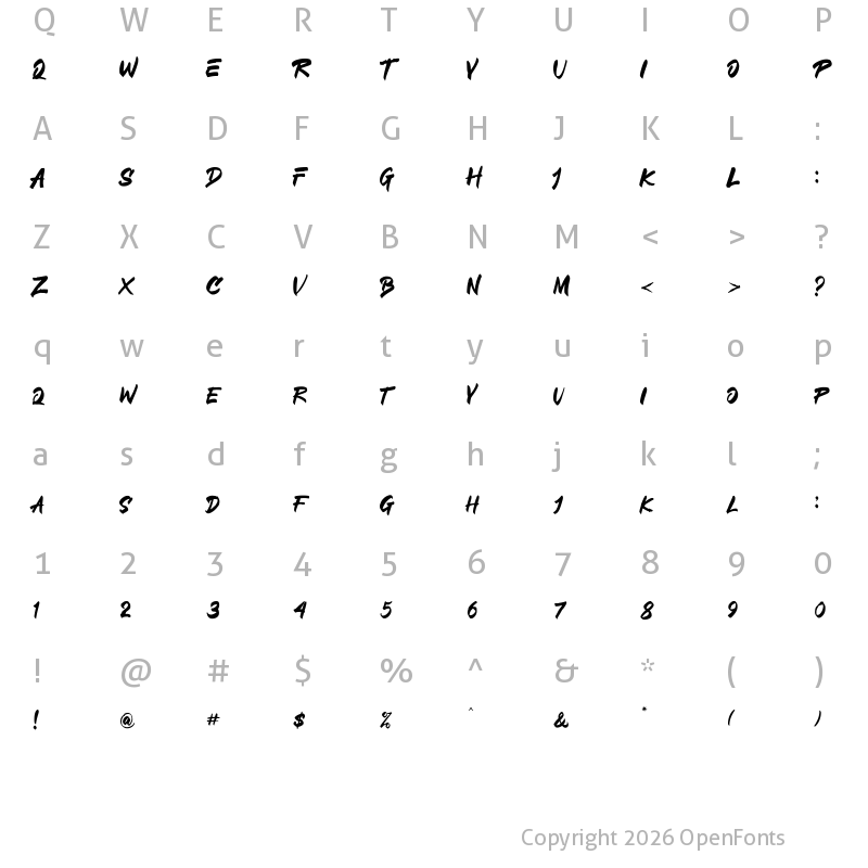 Character Map of CORAZONE Regular