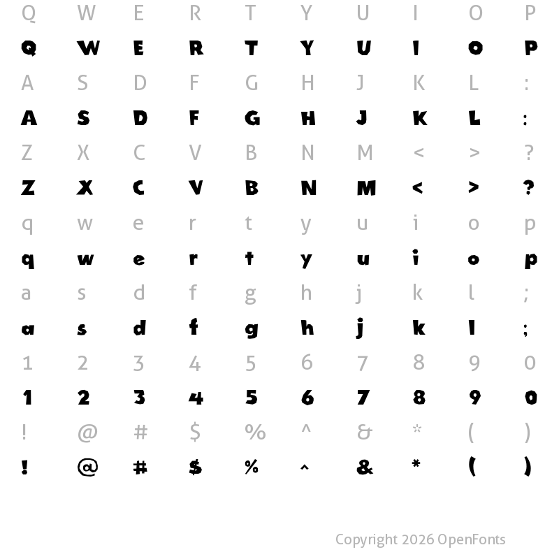 Character Map of Cordel Groteska Regular