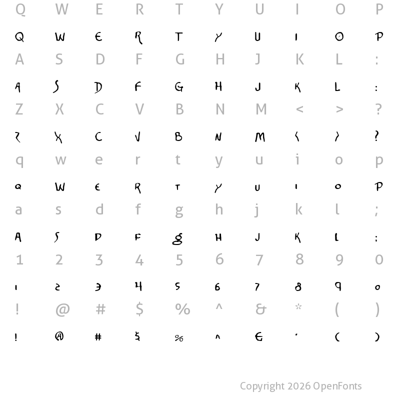 Character Map of Corinthian Regular