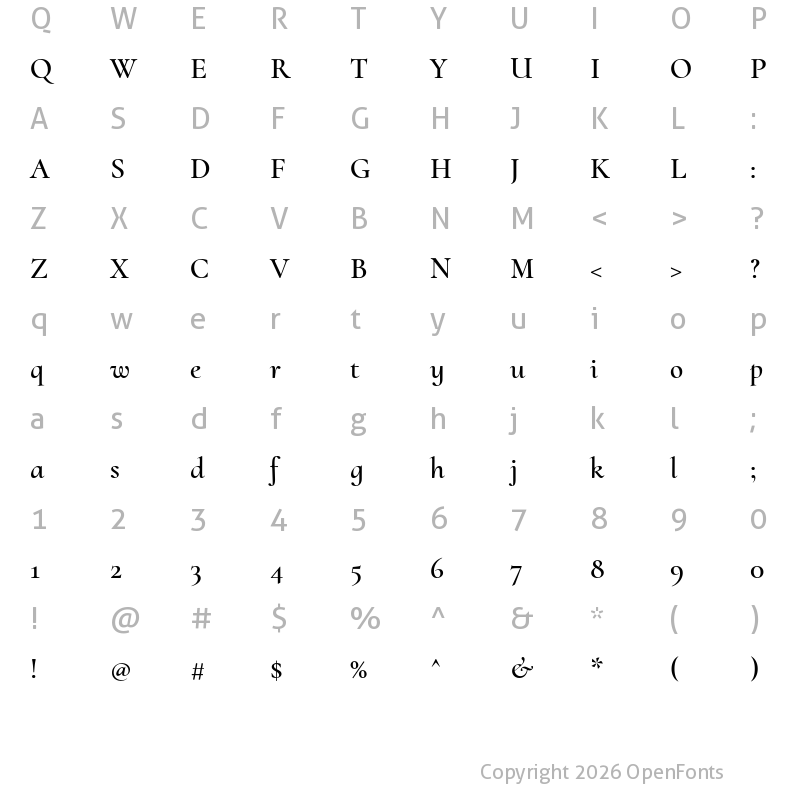 Character Map of Cormorant Upright SemiBold