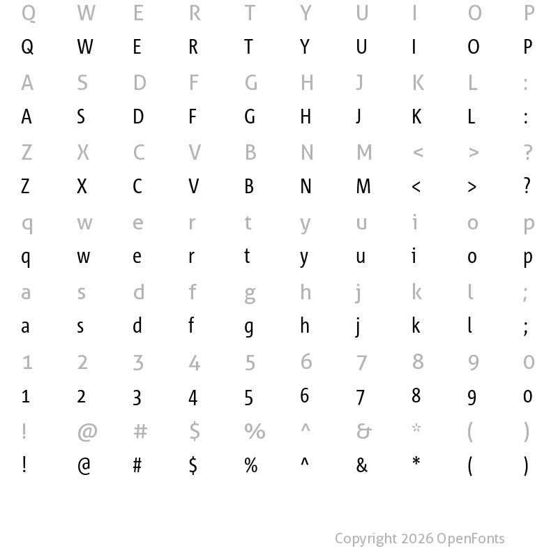 Character Map of Corpid Cd Regular