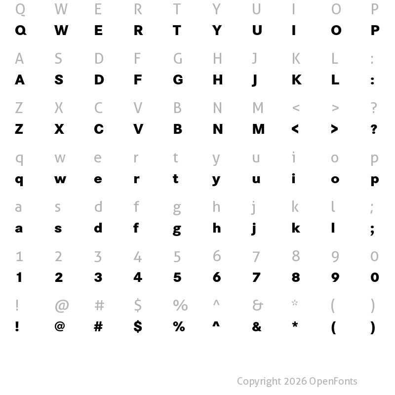 Character Map of Corporate S Pro ExtraBold
