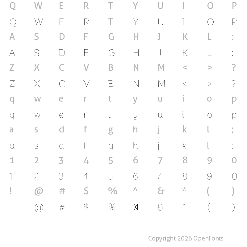 Character Map of Corporative Alt Hair