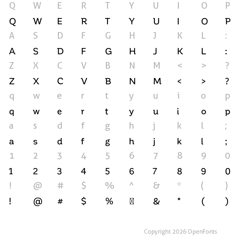 Character Map of Corporative Medium