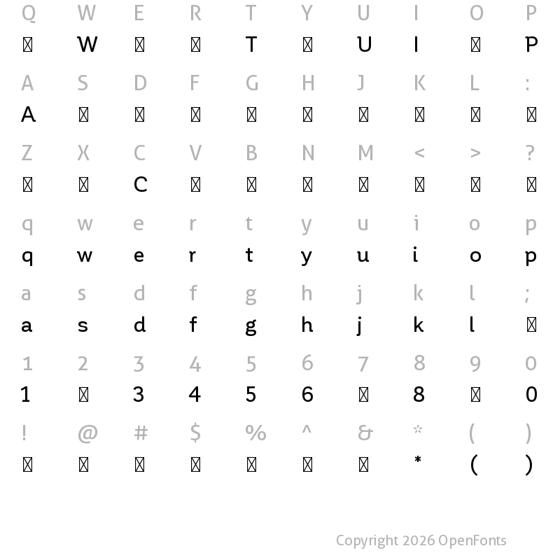 Character Map of Corporative-Medium ?