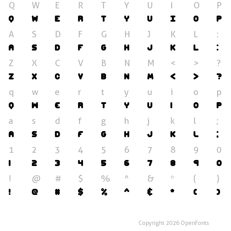 Character Map of Corpulent Caps (BRK) Regular