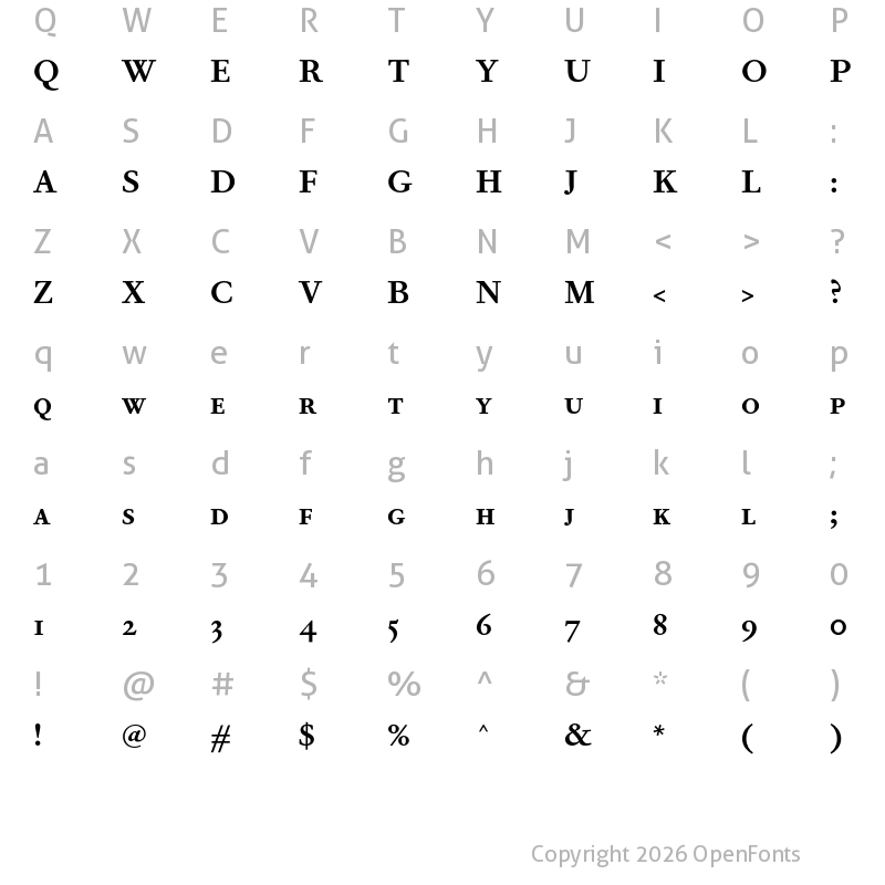 Character Map of Corundum Text SemiBold SC Roman